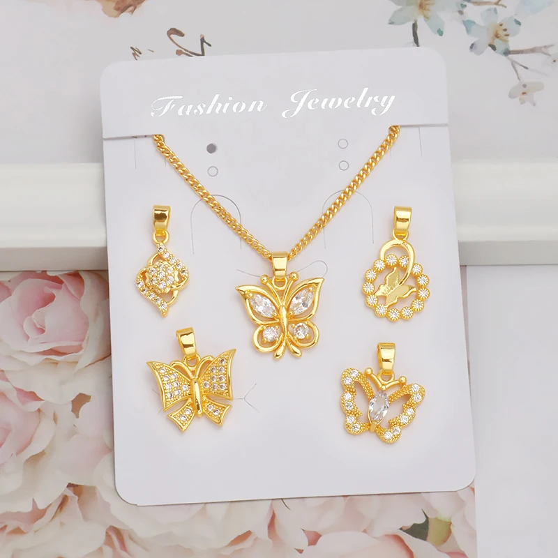 

JXX JDZ-159 Butterfly 18K High Quality Gold Plated Pendant Charm + Pendant Necklace For Women Gold Plated