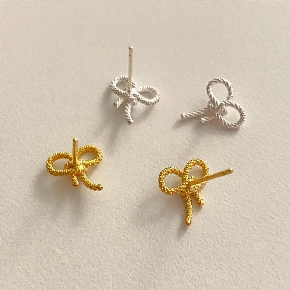 

VIANRLA Sterling Silver Earrings Bowknot Fashion Jewelry Earring Charms 18k Gold Plated Women Dropshipping