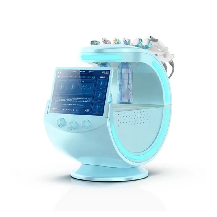 

2020 Multifunction Smart Ice Blue Ultrasonic RF Aqua Skin Scrubber Dermabrasion Hydrafacials Machine with skin analysis system