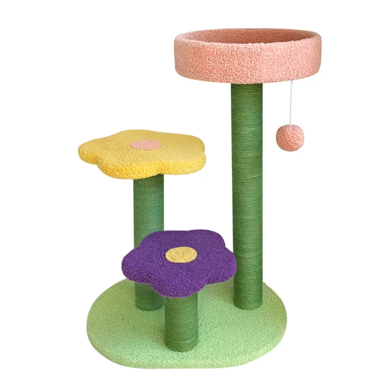 

Interactive Scratch Board Sisal Jumping Platform Mushroom Nest Cat Tree Happy Pet Cat Tree Simple Cat Tree, As picture