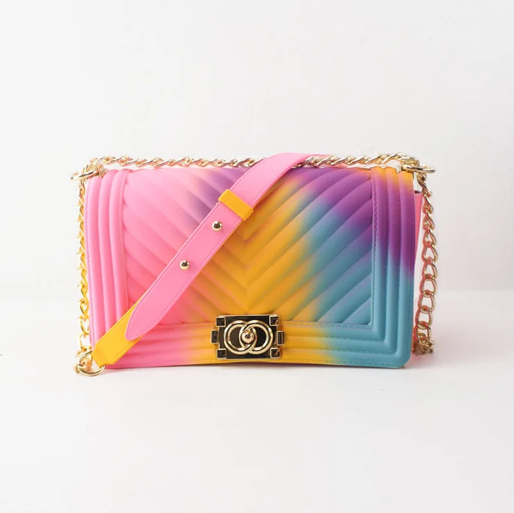 

2021 Handbag Made in China Superior Quality Colorful PVC Bag New Type Jelly Purse, Color mixing
