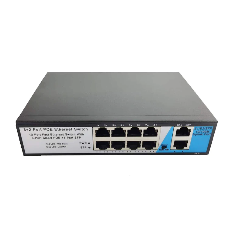 

ethernet 8 port poe switch 10/100M 250M cctv poe switch for Security System And IP Camera