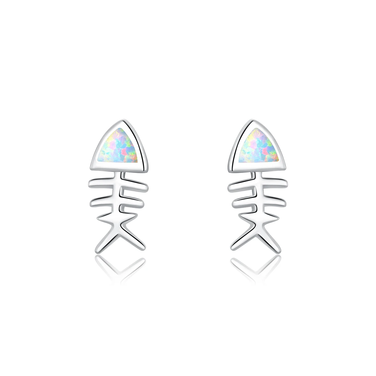 

SCE857 925 Sterling silver lovely fish bone opal stone earrings
