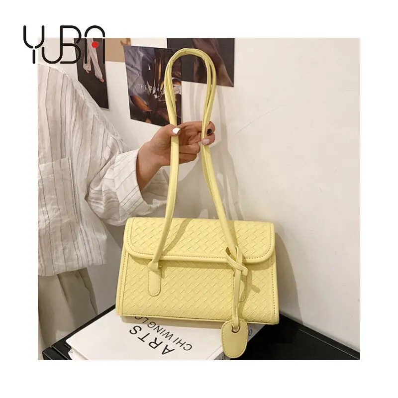 

Large hand woven underarm bag Korean handbags 2021 trend shoulder small crowd yellow purse for women tote, Customizable