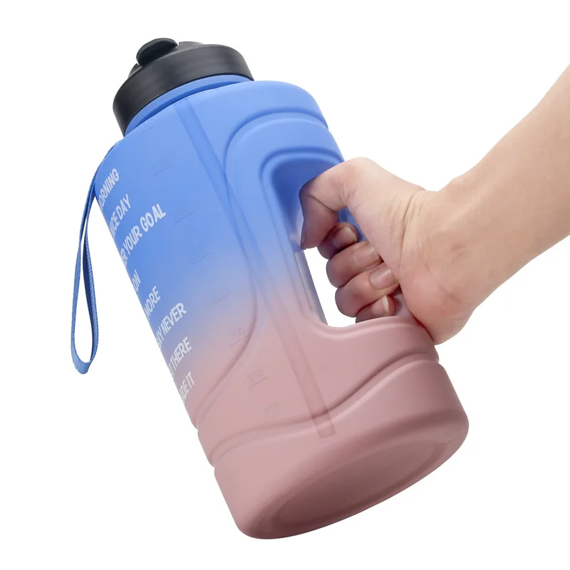 

Amazon'S New Portable Sports PETGPlastic Gradient Large Motivational 2.2L Half Gallon Water Bottle