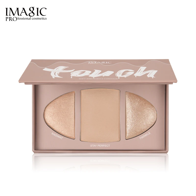 

IMAGIC 3 Colors Highlighter Face Powder Contour Silhouette Repair Disc Eye Shadow Pearlescent Delicate Facial Cosmetic Makeup, 3 colors in one palette