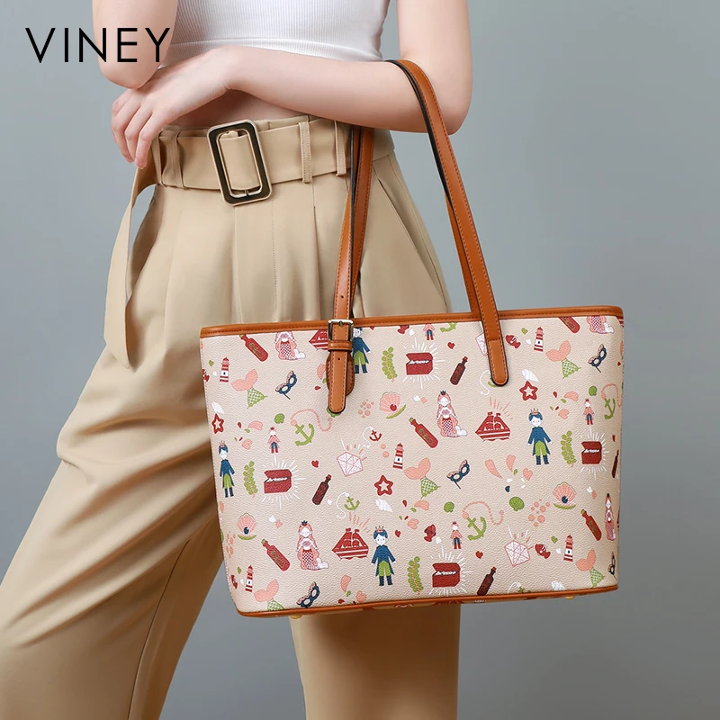 

Viney Fashion New Style OEM Customized Large Capacity Sling PVC Women Shoulder Ladies Hand Bags, Khaki