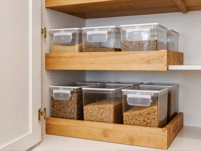Kitchen pantry with airtight containers for pest prevention