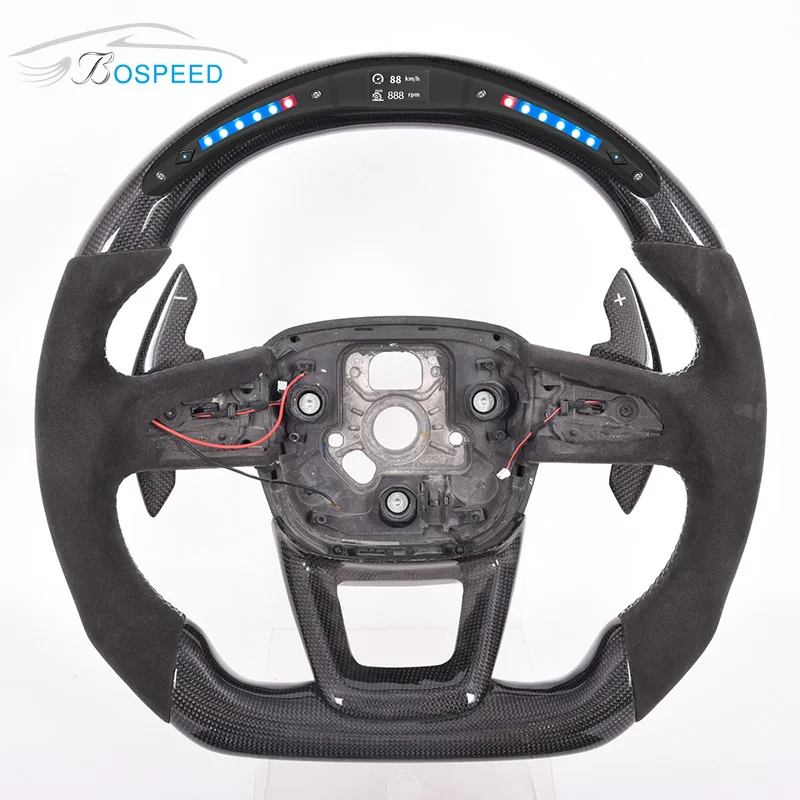 

Custom Forged Carbon Fiber Alcantar Suede Steering Wheel For Aud-i C6 C7 C8 B8 B9 Led Steering Wheel, Customized color