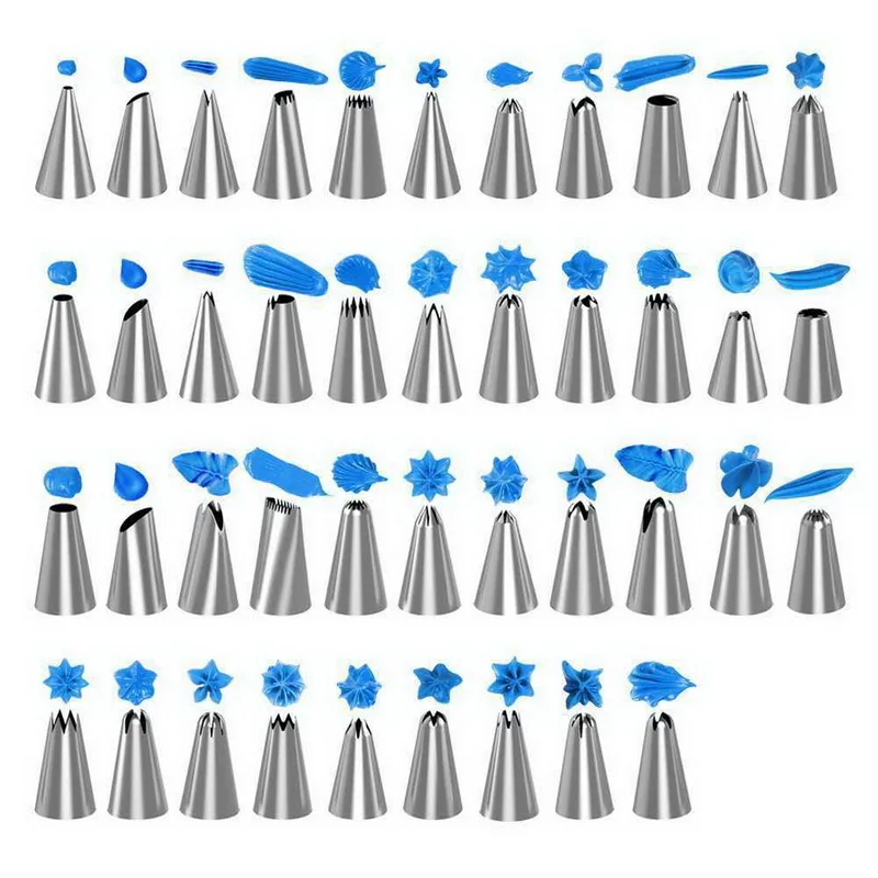 

66 pcs decorating tip silicone muffin cup TPU piping bag puff nozzle scraper set, As picture
