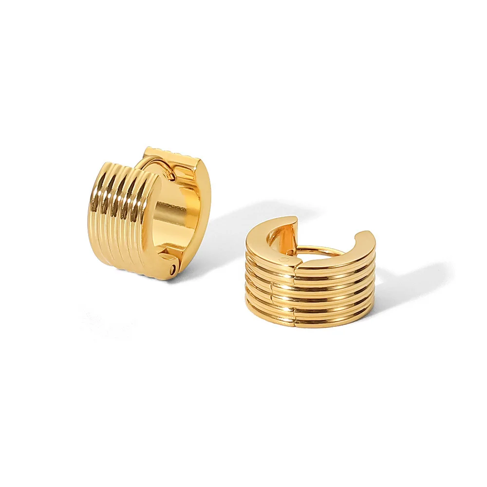 

INS Stainless Steel Earrings Jewelry Tarnish Free 18K Gold PVD Plated Hoop Earrings women