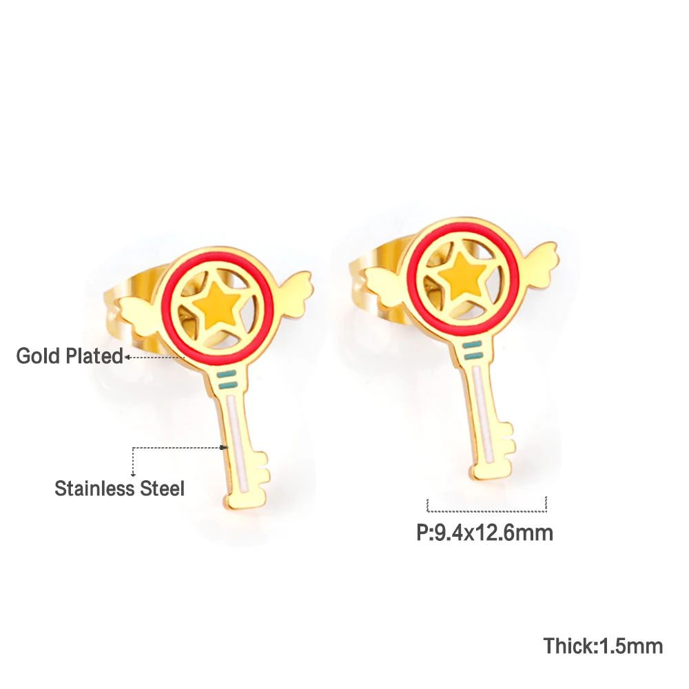 

Custom Earrings Jewelry Type Stainless Steel Kids Stud Earring Cute Jewellery Earring Designs