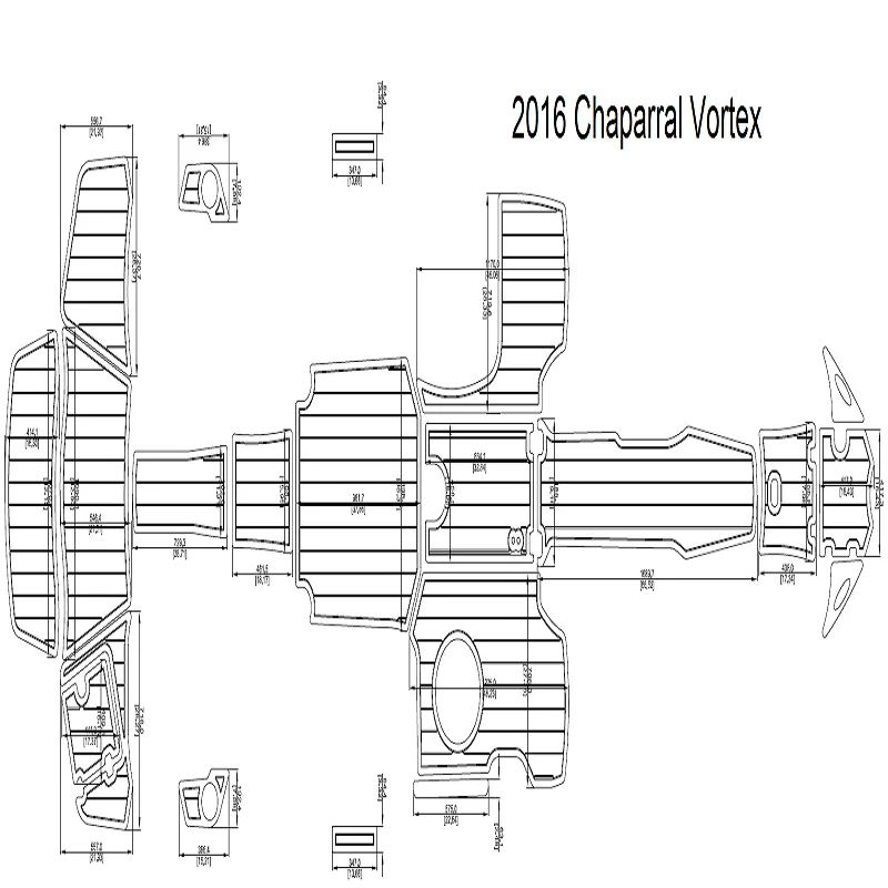 

2016 Chaparral Vortex Swim Step & Cockpit Pad Boat EVA Teak Decking 1/4" 6mm