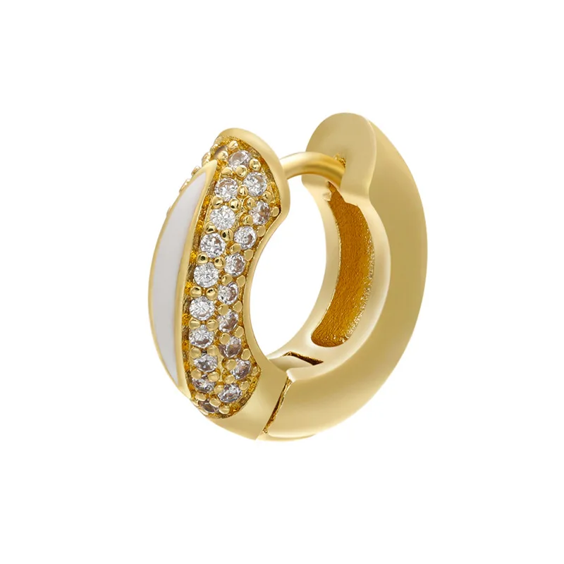 

Trendy Enamel Earrings Women Micro-Inlaid Zircon Plated Earrings Female Colorful Oil Drop Women Jewelry Copper Accessories, Mutiple earrings women