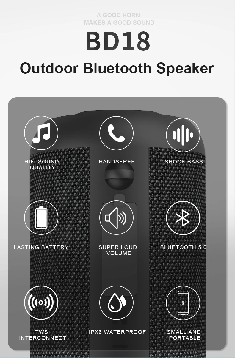 2020 waterproof Portable wireless blue-tooth mini speaker amplifier with TWS series connection FM Udisk TF Card handsfree rope - ANKUX.COM