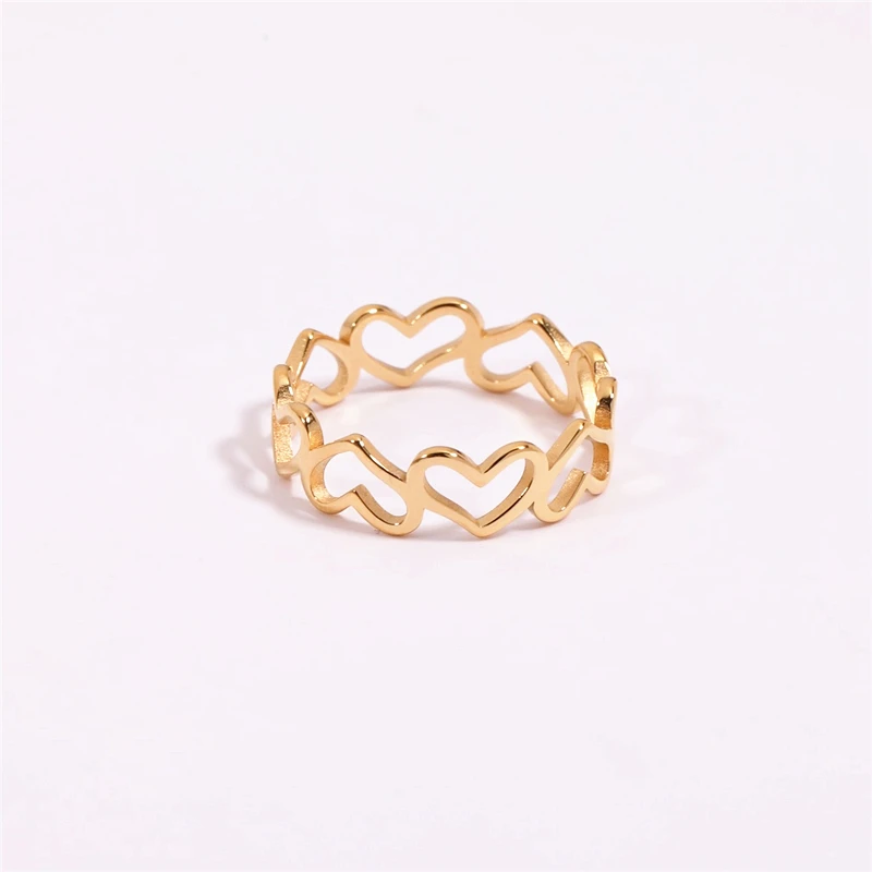Hollow Heart Pave Rings for Women 2022 Fashion Jewelry
