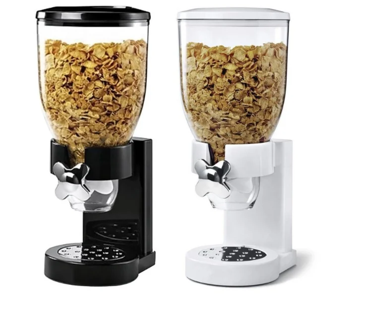 

Cereals buffet Dispensador Doble De Cereal Food Storage Container Set, White/black