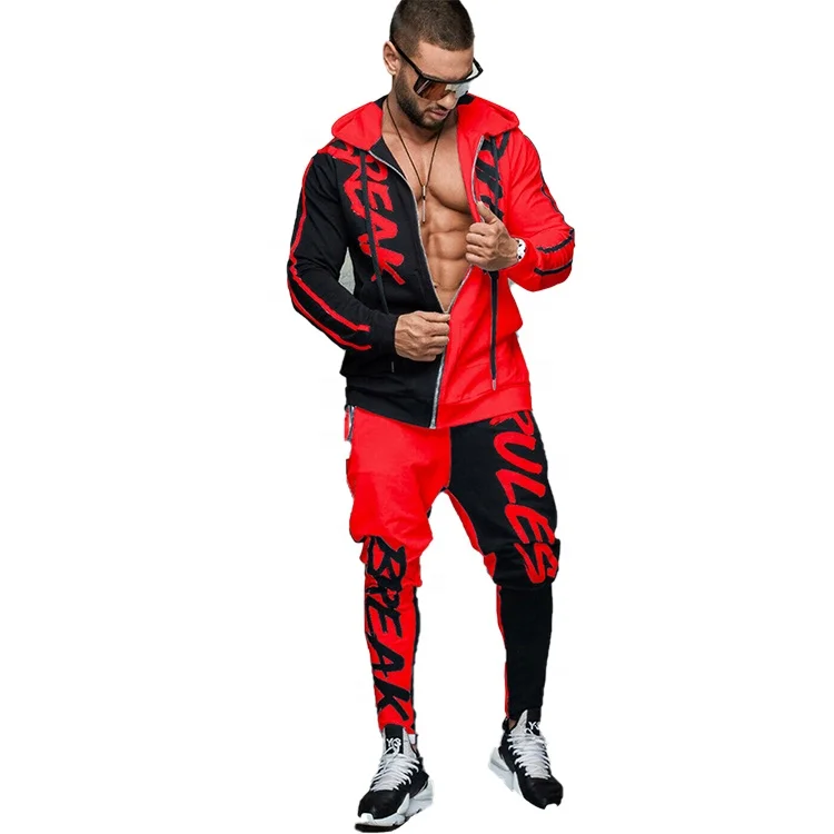 

Fashion Letter Multicolor Pop Clothing Set Men Jogging Tracksuit, Custom color