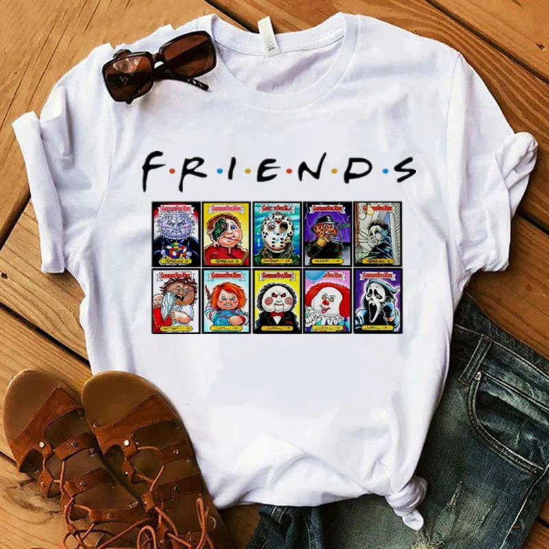 

OEM White Oversized Friends Printing Polyester Sublimation T Shirt, Customized