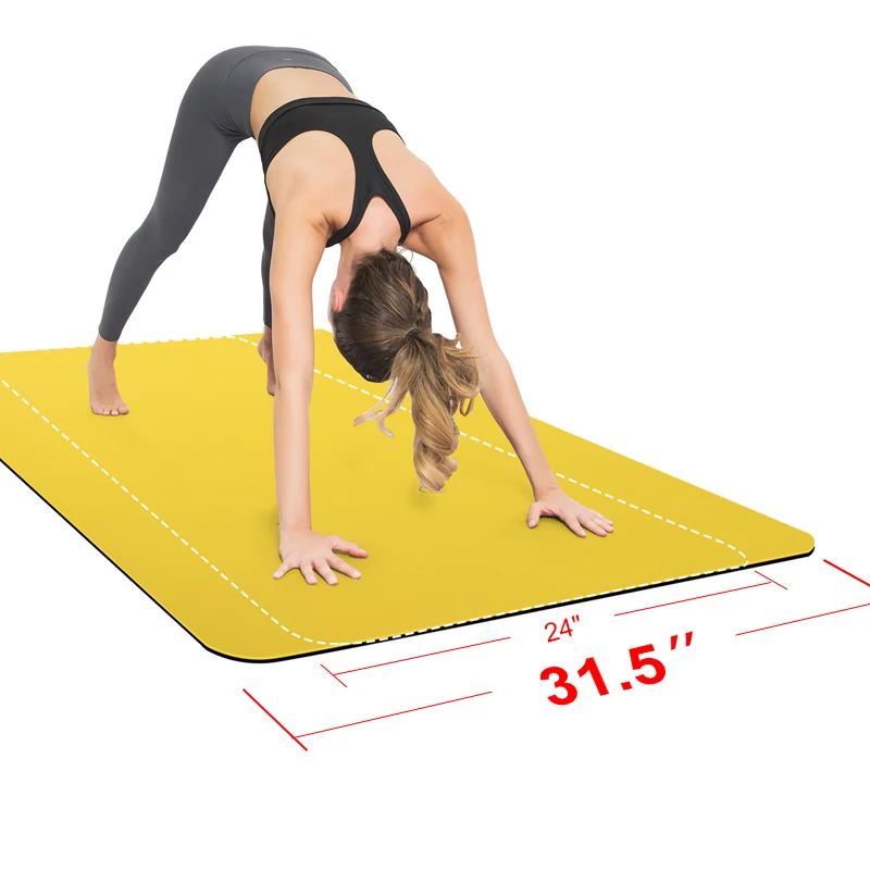 

Thick Extra Wide 31.5 Inch 80 cm Long Double Color Oversized TPE Organic Yoga Mat, Customized