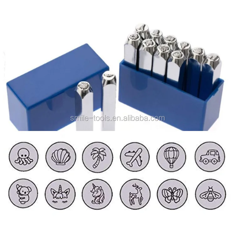 36 pc 3/8 Steel Metal Punch Letter & Number Stamp Stamping Kit Set with  Case