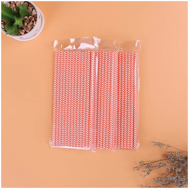 

Customized cocktail drinking factory price disposable paper straws for drinking pink