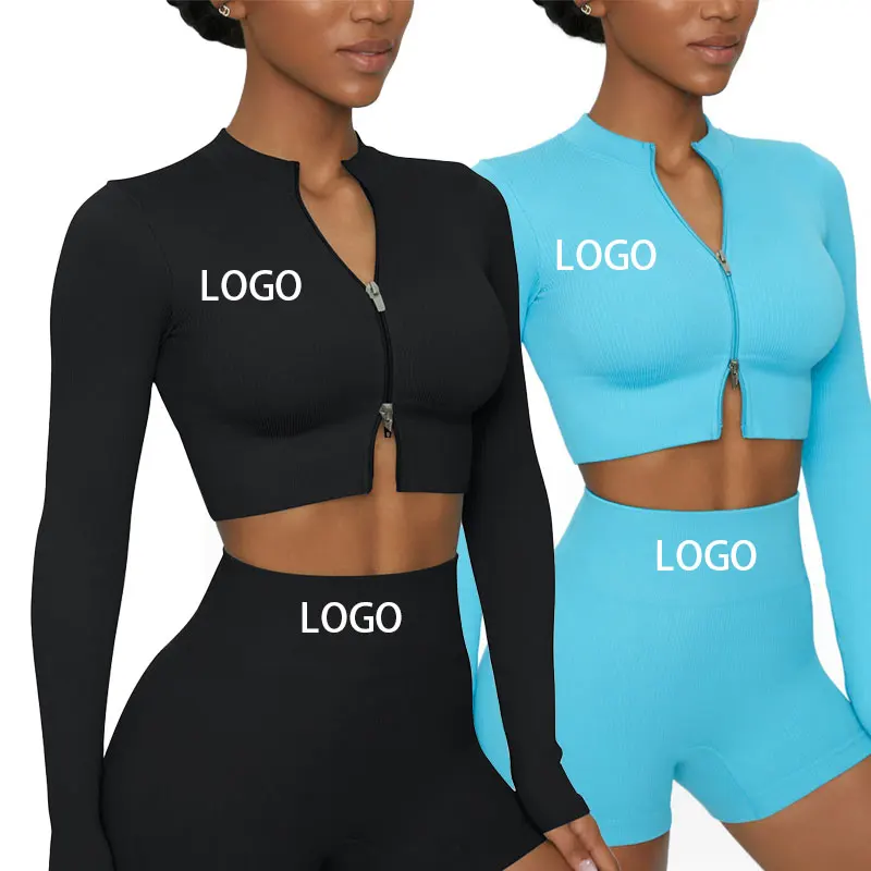 Seamless Gym Leggings Sports Top Set
