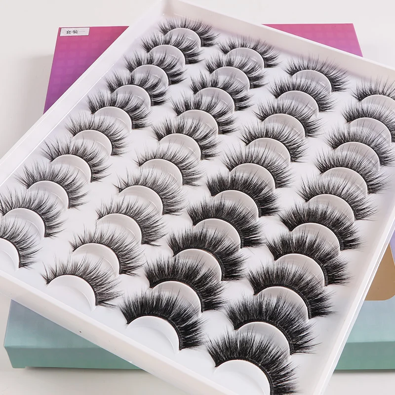 

Eyelash factory wholesale cruelty free luxury lashes hot sale 3D Faux mink lashes silk strip eyelashes with custom lash package