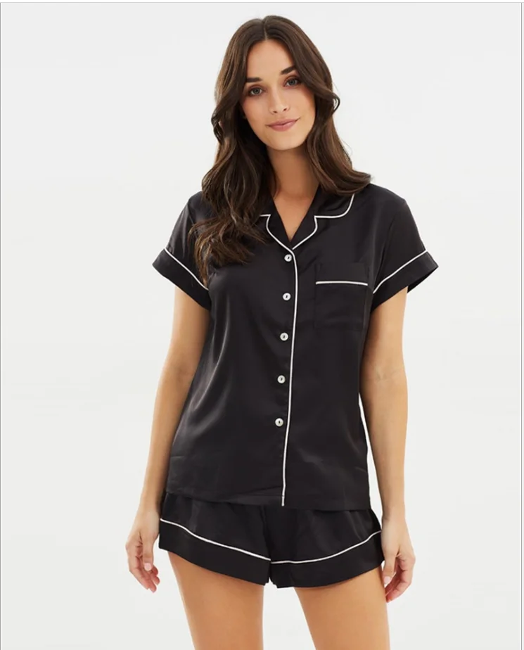 

Wholesale custom short sleeve summer sexy women pyjama lady sleepwear piyama loungewear women's sleepwear pajamas suit, Customized color