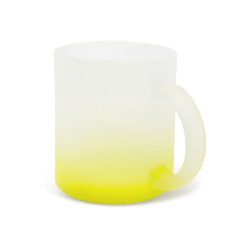 

Top Sale 11oz Gradient Colorful Sandy Glass Mug With Handle Sublimation Glass Beer Mug Customized Personalized Beer Mug