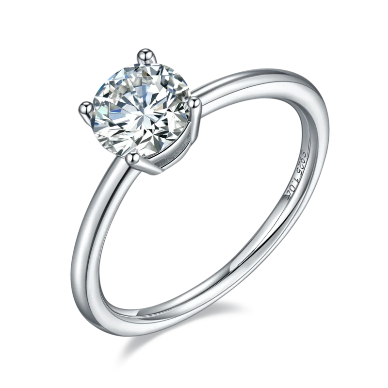 

Classic round S925 silver 1 ct Moissanite ring