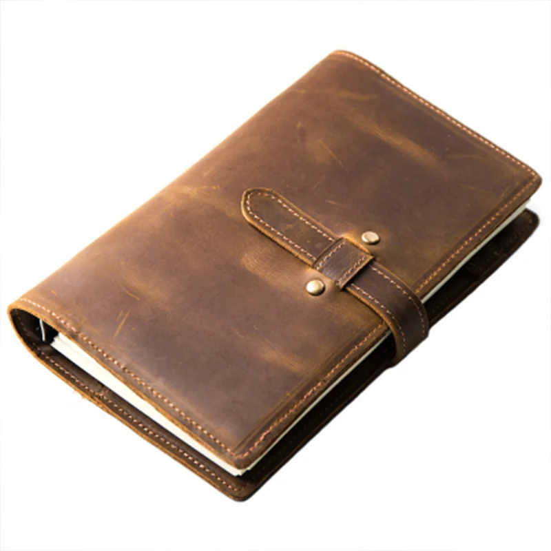 AIGUONIU Vintage Genuine Leather A6 Notebook Personal Diary Travel Journal Sketchbook Agenda School Hardcover Loose-leaf