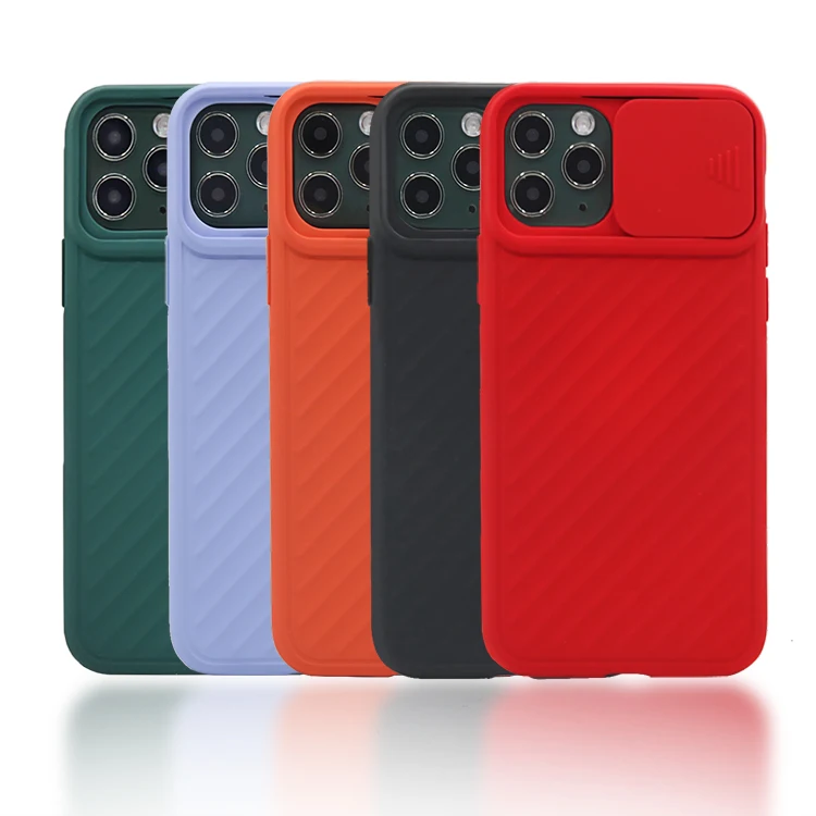 

2021arrival shockproof Antiskid grain case camera slide door protect phone case for iphone XS X case for iphone 11 pro max Cover