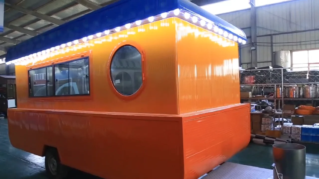 Oem Mobile Food Van Cart Caravan Customized Unique Catering Trailer