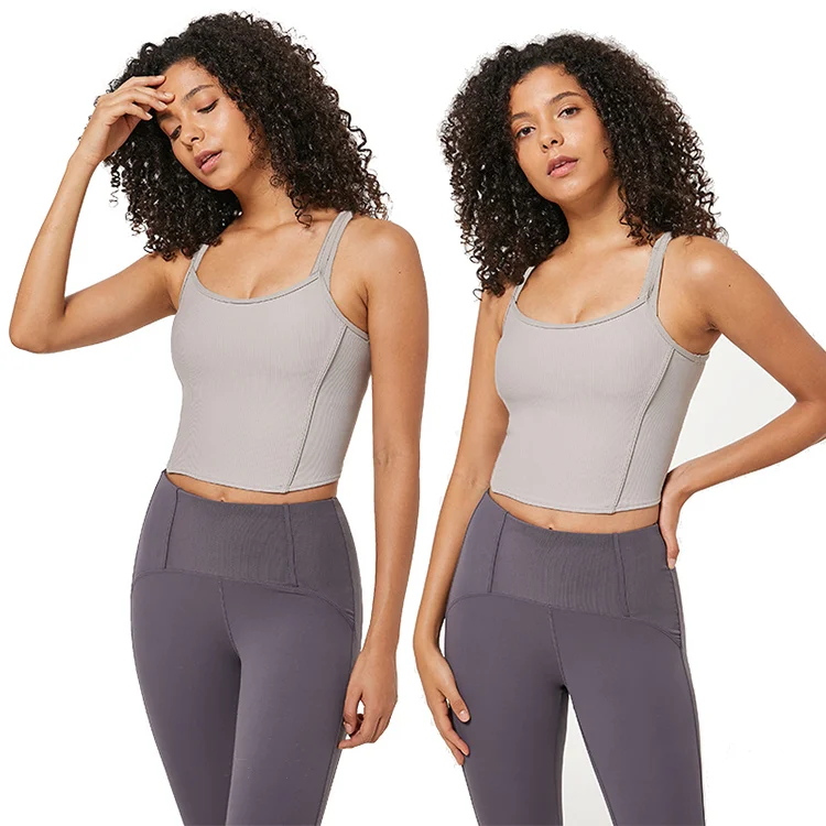 

manufacturers sportswear Custom Yoga Tops Gym Fitness Sexy Cropped Tank Tops Women Small Sling Women's Vest Tops, Customized colors