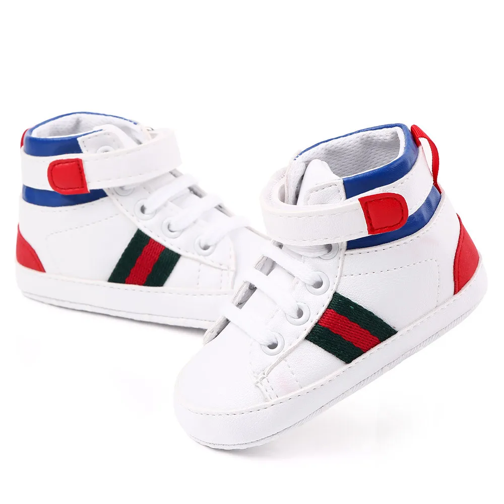 

New wholesale breathable sneakers non-slip high top set baby toddlers sports shoes, Black/white