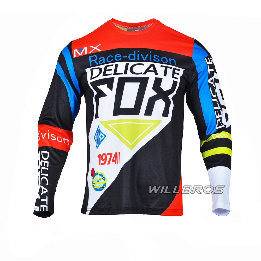 

Custom Sleeve Jersey Delicate Fox 360 Race Division Motocross Jerseys Dirt Bike Cycling Bicycle MX MTB ATV DH Off-Road, Customized color