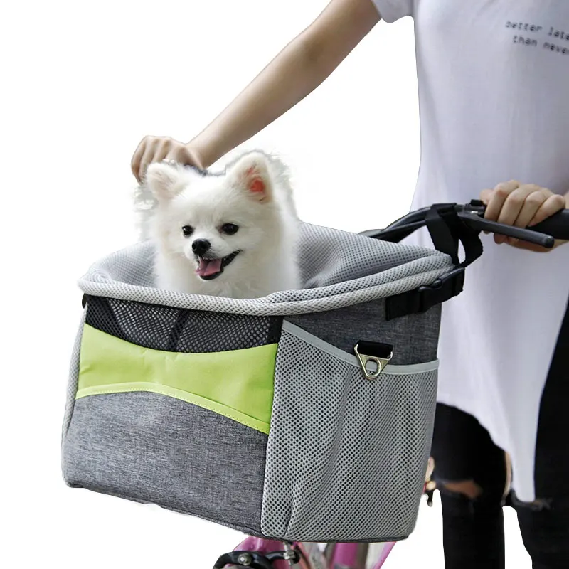 

Hot Sell Pet Carrier Pet Bike Basket Organizer Dog Bicycle Bag, Gray