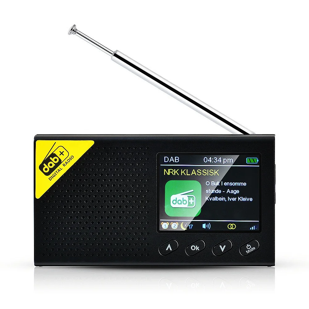 

FM radio receiver Digital Radio LCD Display Screen Stereo with DAB / DAB+ and FM receiver DAB radio, Black