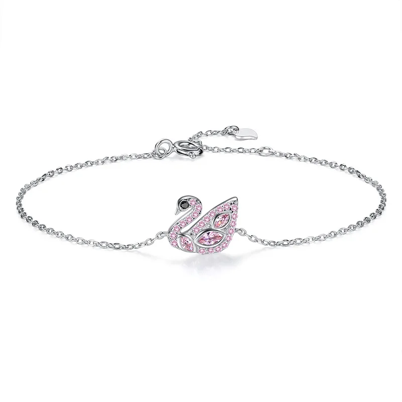 

Plated 18K White Gold Jewellery Ruby Gemstone Jewelry Women 925 Sterling Silver Heart Bracelet