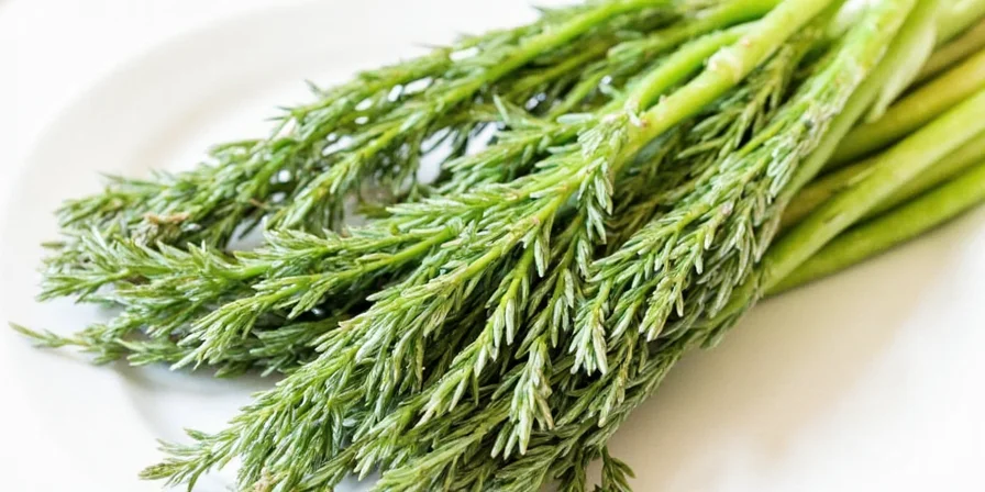 Comparison image of dill weed and dill seeds