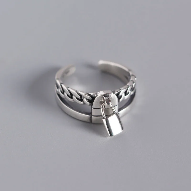 

Fashion Retro Key Lock 925 Sterling Silver Ring, Like picture