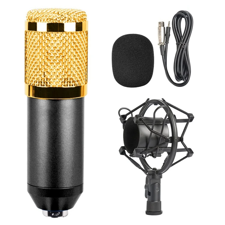 

BM-800 3.5mm Studio Recording Wired Condenser Microphone Compatible with PC / Mac for Live Broadcast Show, KTV Microphone
