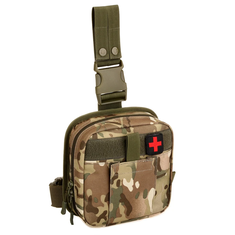 

YUDA First Aid Kit Emergency Rescue Military Tactical Survival Drop Leg Bag with supplies, Multi color