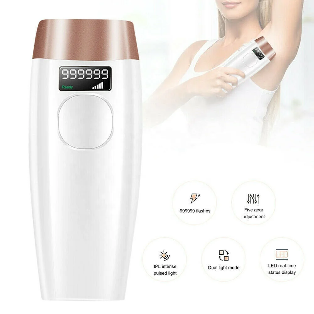 

Hot-selling Permanent Hair Remover IPL Laser Hair Removal Device Use IPL Epilator 999999 Pulse Portable Home for Women 2 Years, White/pink/green