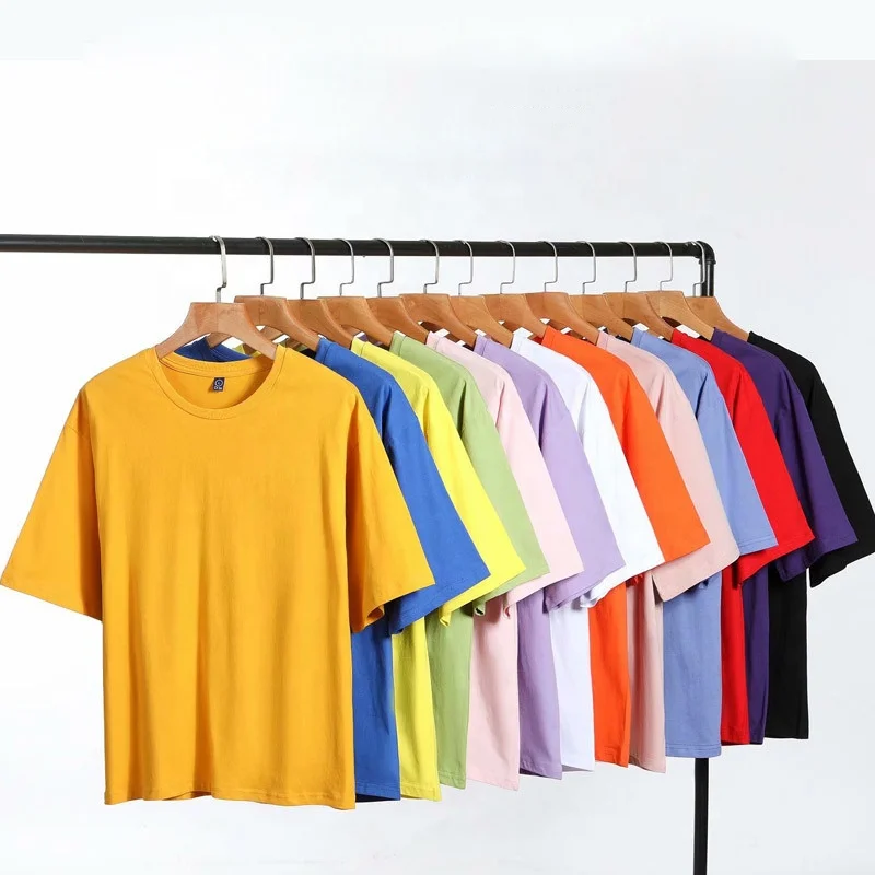 

Low custom MOQ multicolors cotton oversized summer tshirt custom basic blank tshirts men's casual fashion high street shirt, Accept custom color