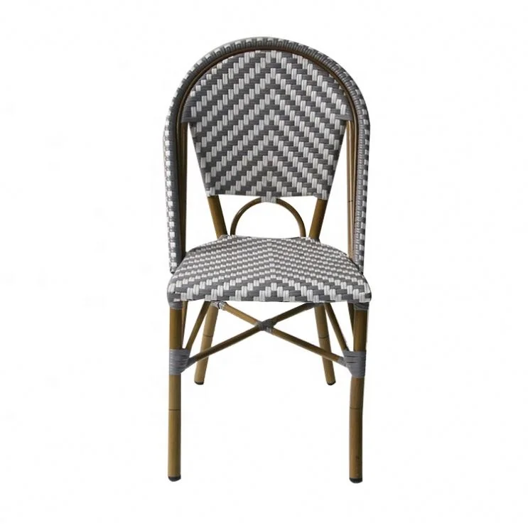 
Hot Selling european outdoor coffee dining miniature wicker rattan french bistro chair 
