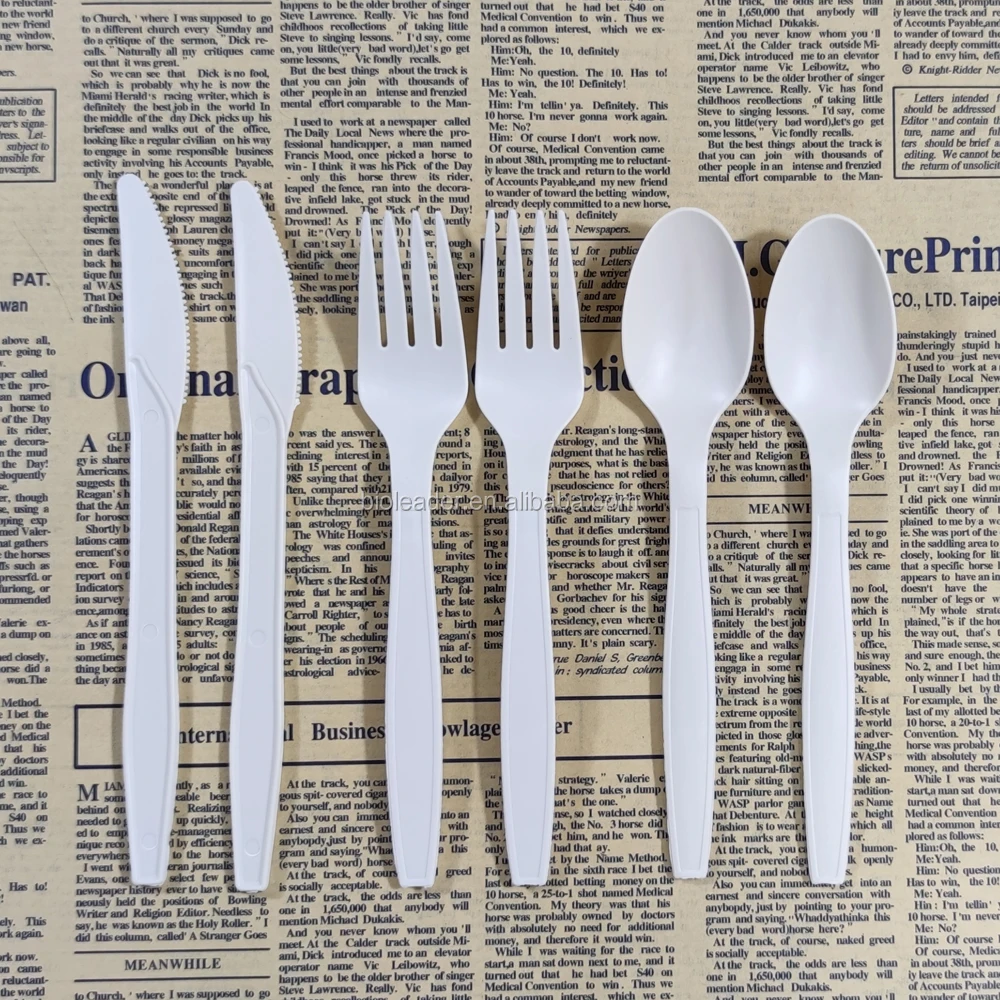 

Eco Friendly Biodegradable Disposable Plastic CPLA Corn Starch Cornstarch Fork and Spoon