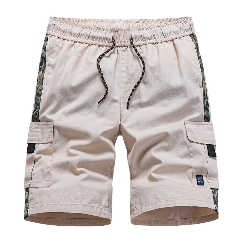 

2024 new Summer Mens Casual Knee Length Mid Workout Cargo Shorts Men Side Pockets Drawstring Bermuda short pants