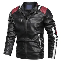 

Fashion Faux Leather Moto Racer Mens Designer Leather Jacket